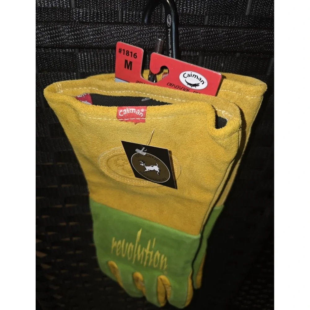 Caiman‎ 1816-4 Revolution Deerskin Welding Gloves MIG Stick FR Gauntlet Cuff MED